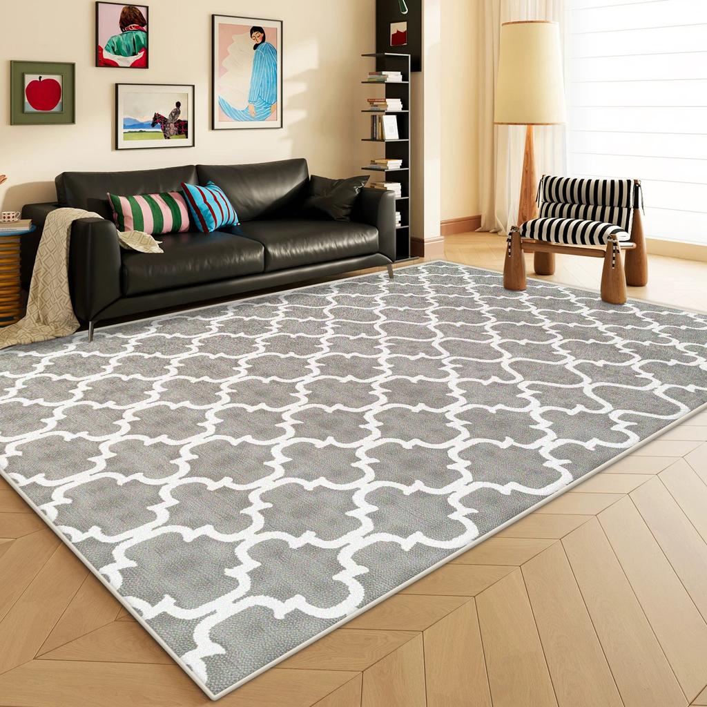 Nordic Geometric Carpet for Living Room Light Luxury Decoration Striped Abstract Rug Bedroom Kitchen Washable Non-slip Floor Mat
