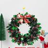 Outdoor Christmas Wreath Bow Ornament Red And Green Strips Christmas Decorations Wreath For Winter Festival New Year