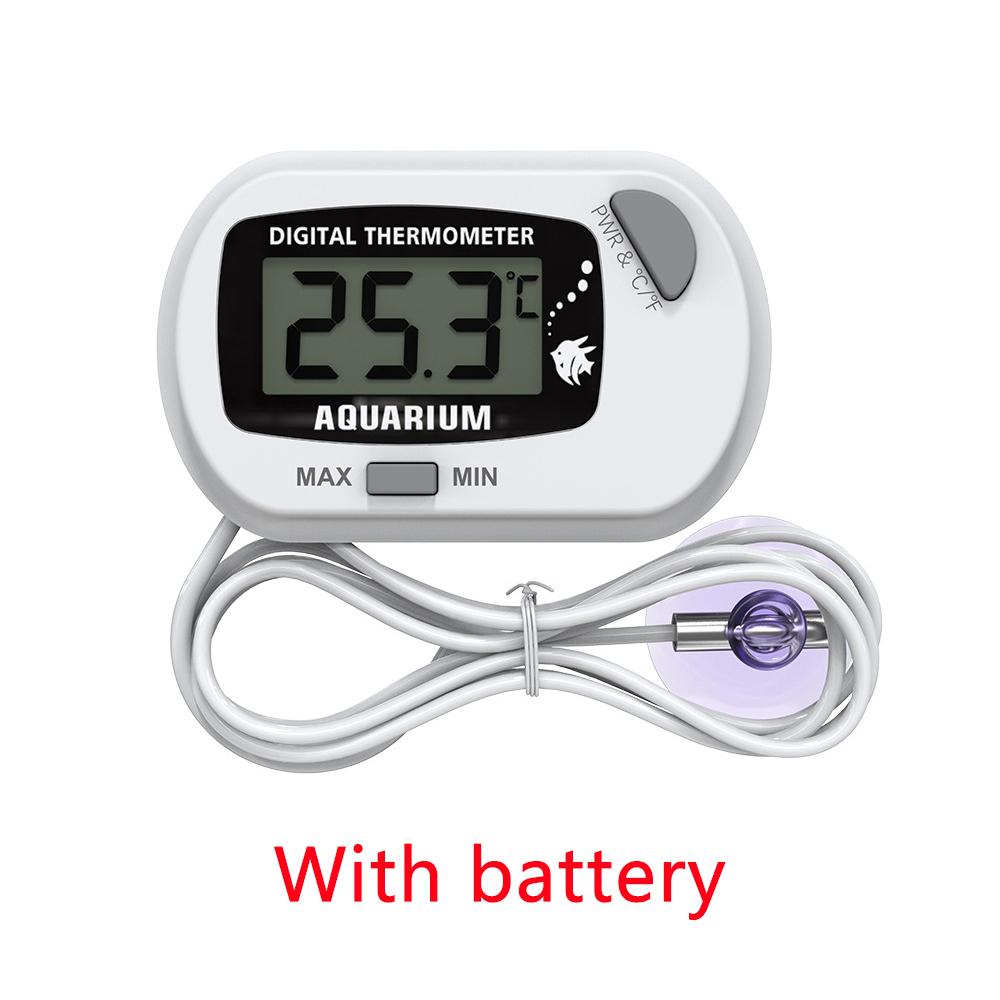 Digital LCD Aquarium Thermometer Waterproof Fish Tank Sensor with Probe Temperature Sensor Measuring Tool with Suction Cup