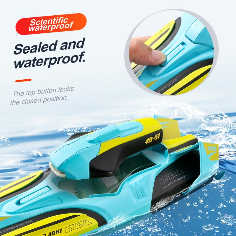 S1 2.4G Rc Boat Double Motor Wireless Electric Long Endurance High Speed Racing Boat Speedboat Water Model Children Toy Gift
