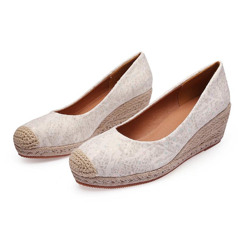 

Fashion High Heels Women Cloth Shoes Elegant Ladies Pumps Brand Women Wedges Heels 8cm Plus Size 42 A4894 6.5 абрикосовий