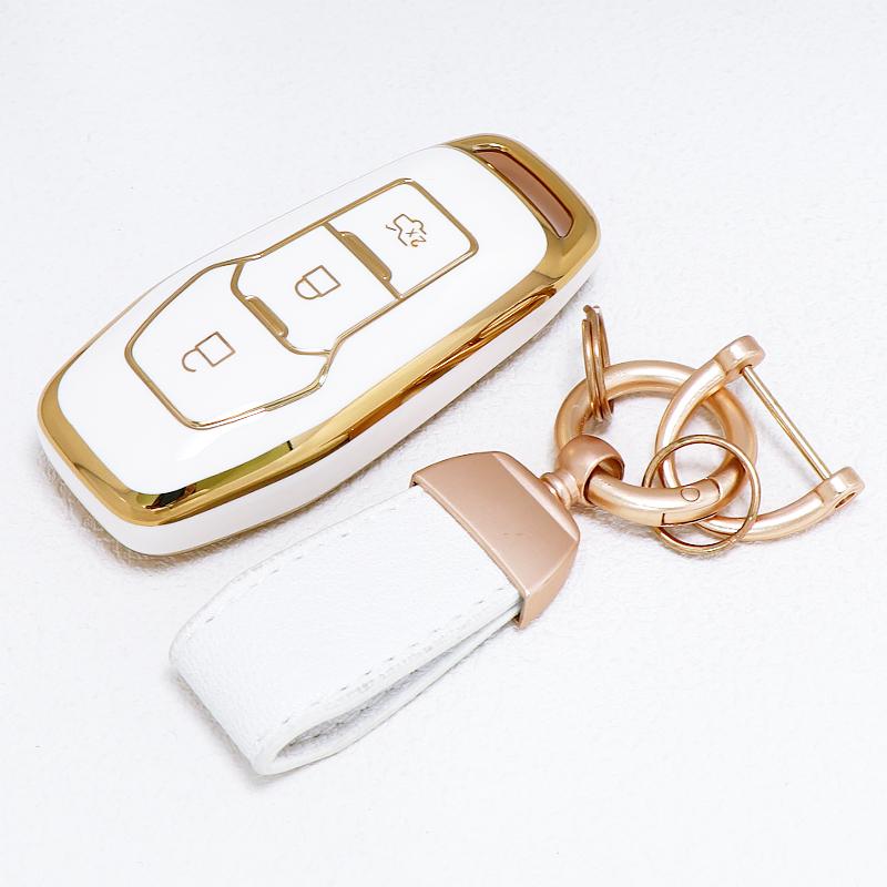 Auto Keyless Fob Shell For Ford S-Max Explorer Ranger F-150 Mondeo Galaxy 3 Button Tpu Car Remote Key Cover Case Protector