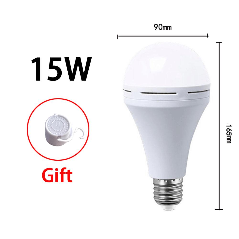 E27 Rechargeable Emergency LED Lamp Bulbs 7W 9W 12W 15W High Brightness Light Bulb Outdoor Camping Fishing Portable Lamps Lights