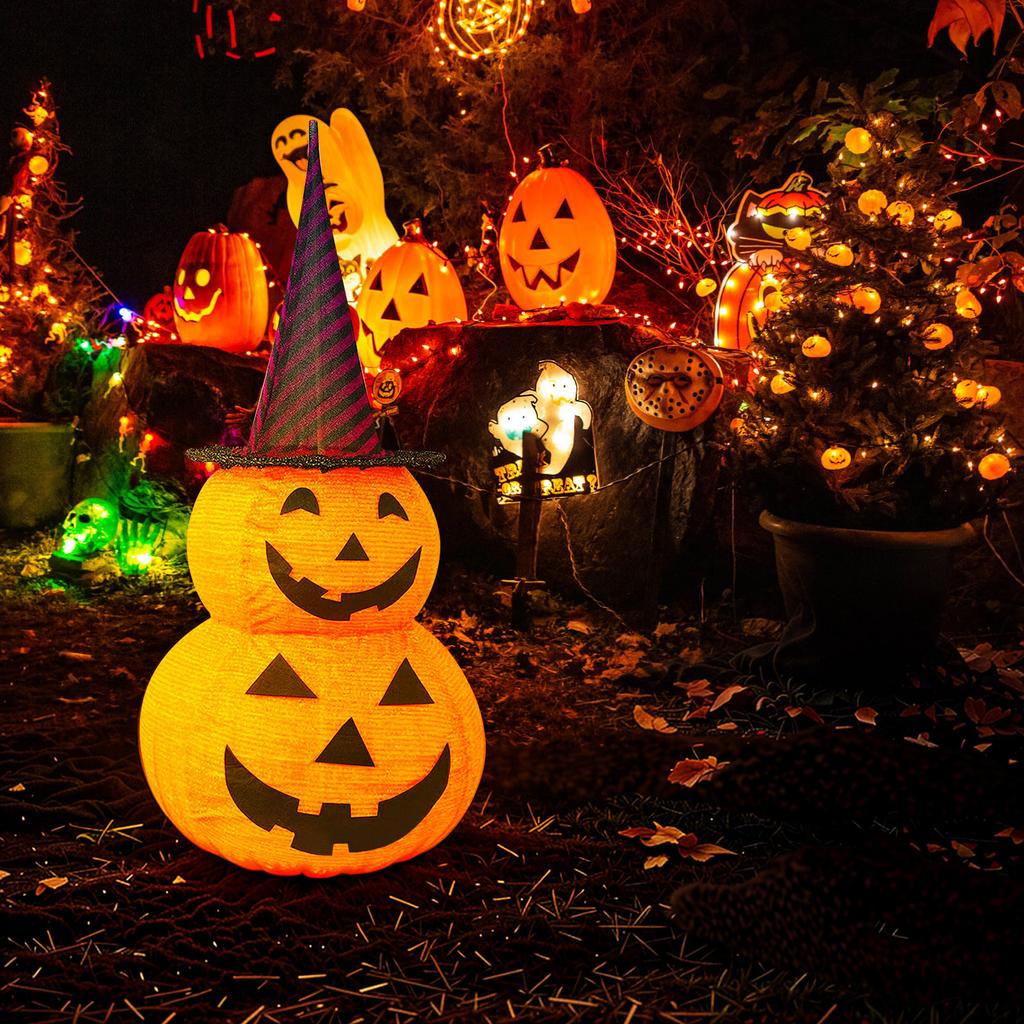 Halloween Pumpkin Decorations, 8 Modes Battery Operated Halloween Lights, Jack-o-Lantern Pumpkin Lights For Indoor Outdoor Home, Party, Yard