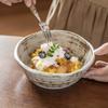 Astonished Wind Special-Shaped Bowl Features Thick Ceramic Bowl High Value Salad Bowl Noodle Bowl Retro Tableware Bowl