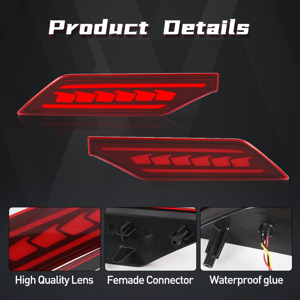 LED Bumper Reflector Lights For Mitsubishi Pajero Shogun Montero 2019 2020 2025 Dynamic Turn Signal Brake Daytime Running Lamps