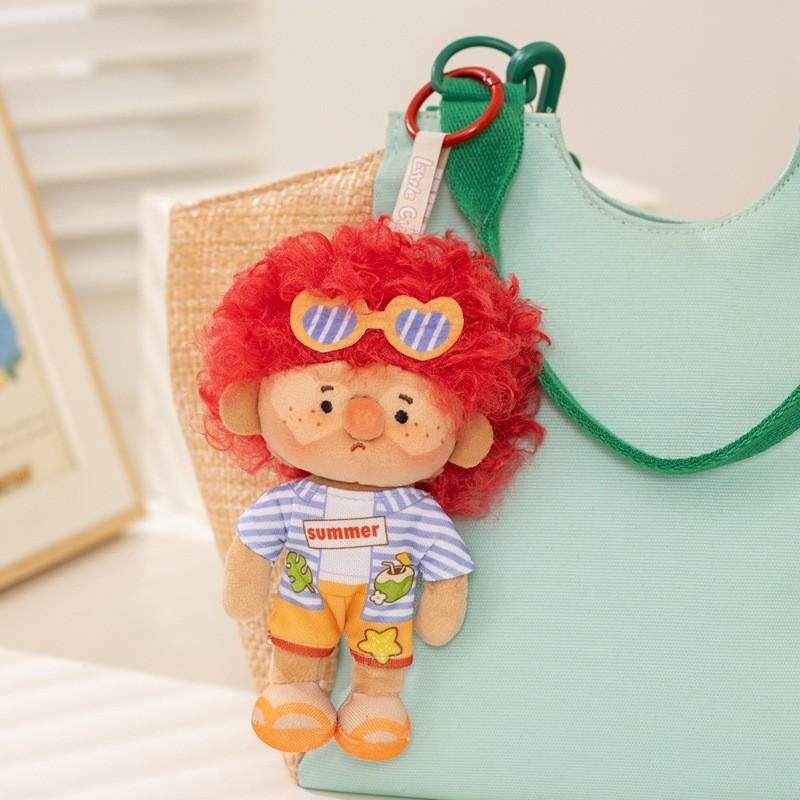 Plush Keychain With Rainbow Curly Hair For Kids And Teens Gift