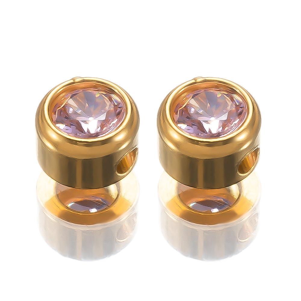 Stainless steel December birthday stone birthday stone small hole beads DIY jewelry accessories necklace