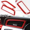 Interior Side Dashboard Air Condition Vent Trim Cover for Ford Mustang 2015+ Red