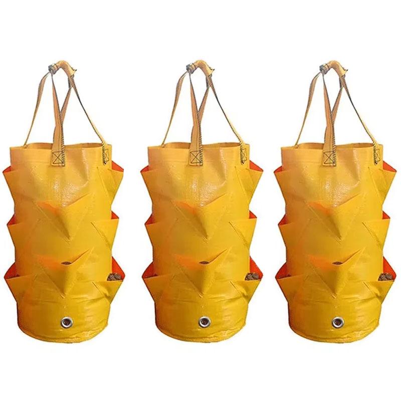3/2/1PCS 3 Gallon Strawberry Planting Bag PE10 Mouth Flower Planter Pouch Color Hanging Fruit Plant Pot Gardening Seedling Hanging Bag