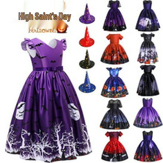 European & American Halloween Witch Costume for Kids - Masquerade & Role-Playing Dress