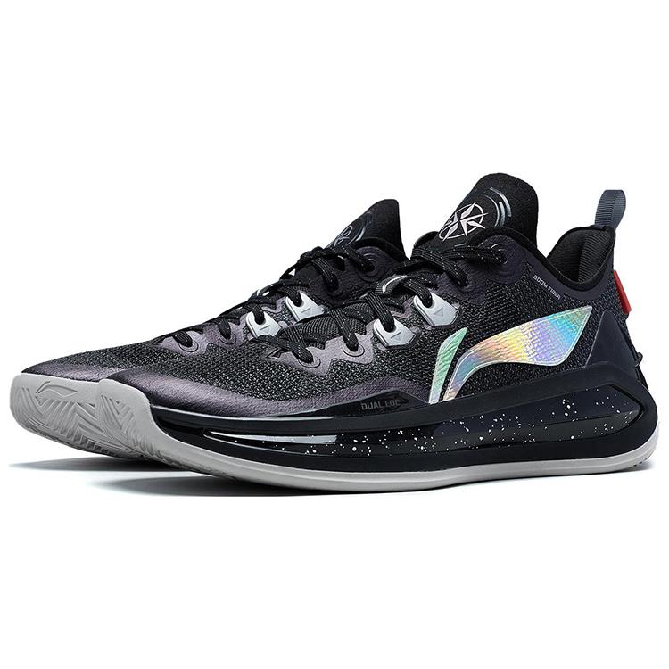 Li Ning Liren 3 V2 Obsidian Cushioning Low top Basketball Shoes Men's Night Black ABAT057-7