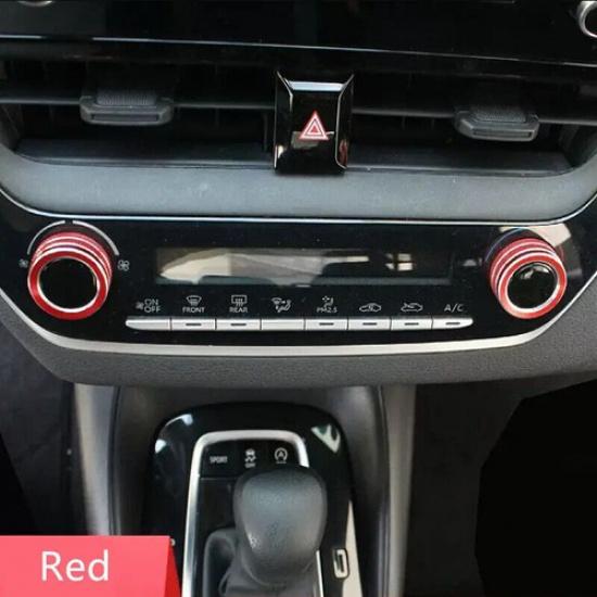 Dashboard Console Air Condition Knob Red Trim For Toyota Corolla -2025