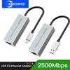 2500 Mb/s Typ C USB ethernetová síťová karta USB C na RJ45 Lan vysokorychlostní gigabitový ethernetový adaptér pro počítač Tablet PC, notebook Windows
