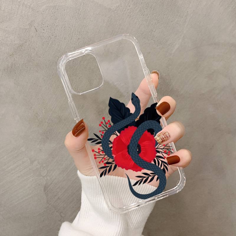 Snake Flower Snake Painting Phone Case for iPhone 11 12 13 Mini Pro XS MAX 8 7 6 6S Plus X 5S SE 2020 XR Case