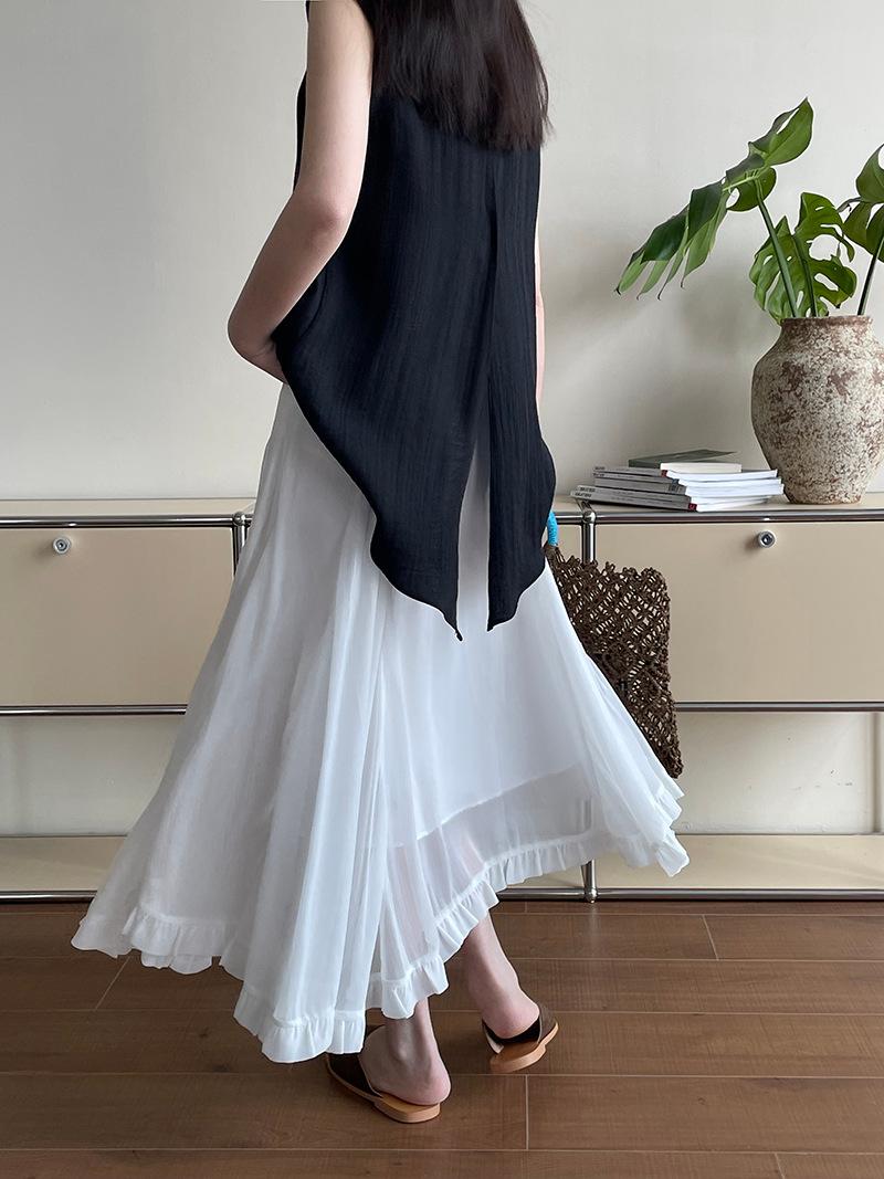 [Welfare payment, non-refundable] Irregular splicing ruffle edge skirt women s atmosphere large skirt 2715 M