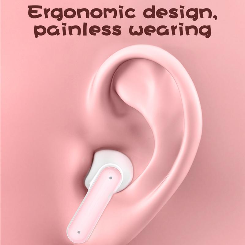 VAORLO Niedliche Bluetooth-Kopfhörer, kabellose Cartoon-Kopfhörer, Geräuschunterdrückung, Stereo-Headset, In-Ear-Ohrhörer für alle Smartphones