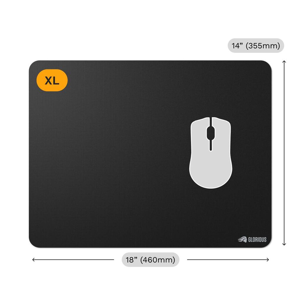 Glorious Mouse Pad 2 Edgeless XL Black Cloth Gaming Mouse Pad x MS0767 (460 355mm) GLO-MP2-CLTH-EGL-XL-BLK