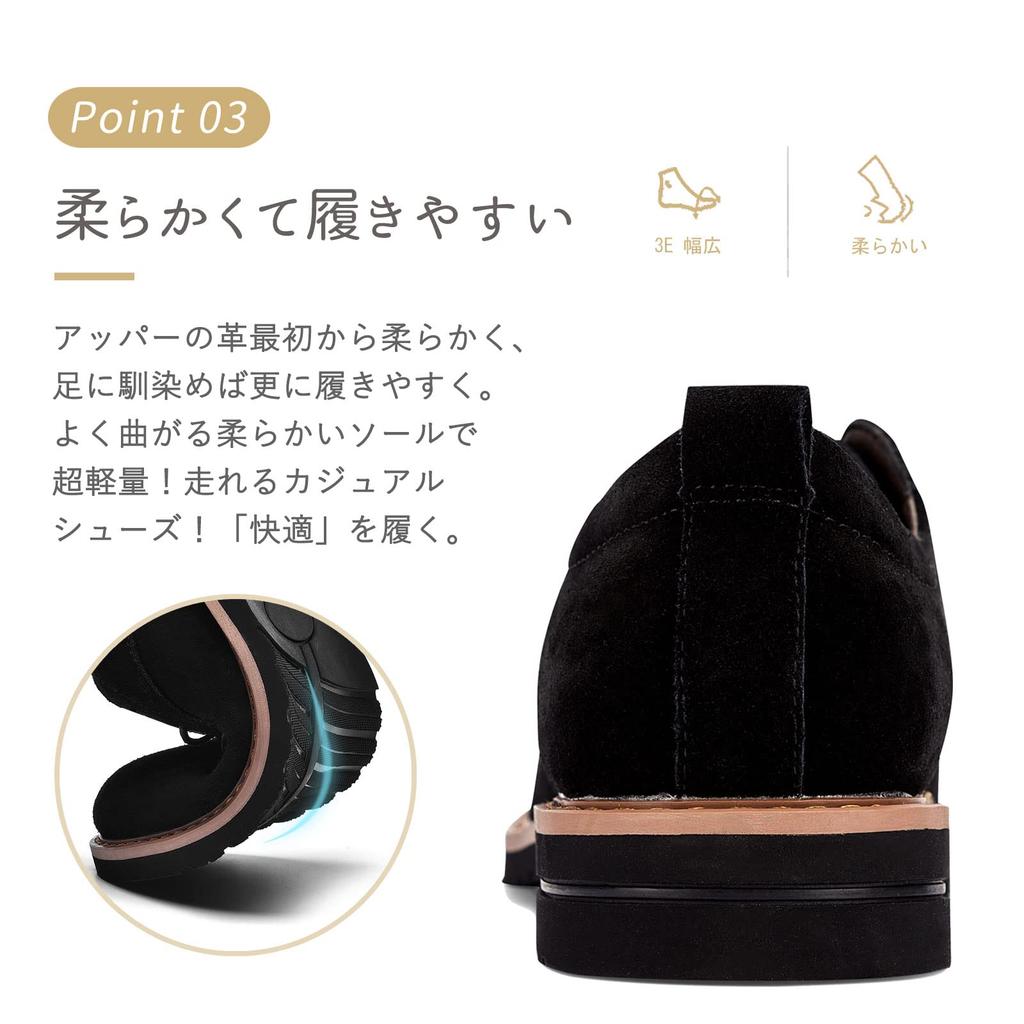 Scarpe in pelle scamosciata Scarpe in tela Scarpe casual Scarpe in pelle scamosciata Scarpe con lacci Scarpe in pelle scamosciata Scarpe casual Scarpe in vera pelle Nero cm [TIDELION] Uomo Uomo Uomo