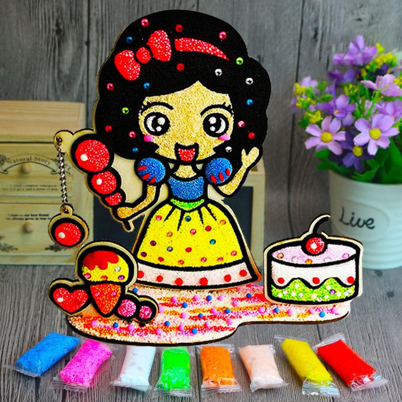 3D Wood Snowflake Clay Painting Children DIY Creative Colorful Mud Painting  Board Art Painting Tool Child