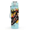 1 ud. Impresión Artística Splash de Velocidad para Motociclista Botella de Agua Deportiva de Plástico de Color de 750 ml Tapa con Pitorro Abatible Antifugas Adecuada para Deporte Oficina Uso en Casa