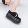 Winter Plush Thick-soled Muffin Shoes 2025 New Women's Cotton Shoes Polished Lace-up Versatile Fluffy Shoes Retro Trend