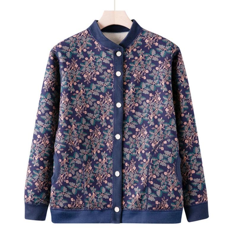 Mom autumn knitted sweater jacket new middle-aged and old casual sweater cardigan women's grandma top for the elderly