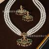 Cross Border Medieval Style Saturn Pearl Necklace Queen Dowager Vivian Waterdrop Tassel Vintage Earrings