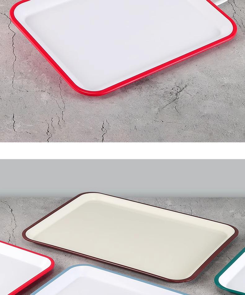 Kaibaiya Rectangular Melamine Tray: Versatile Plastic Tray for Appetizers, Tea, Meals, and Breads