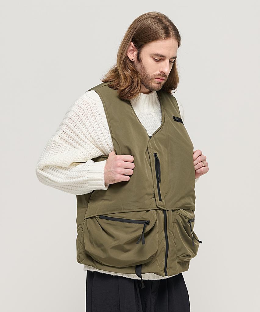 Cargobros Cb Quilted Multi-Pocket Padded Vest (Khaki)