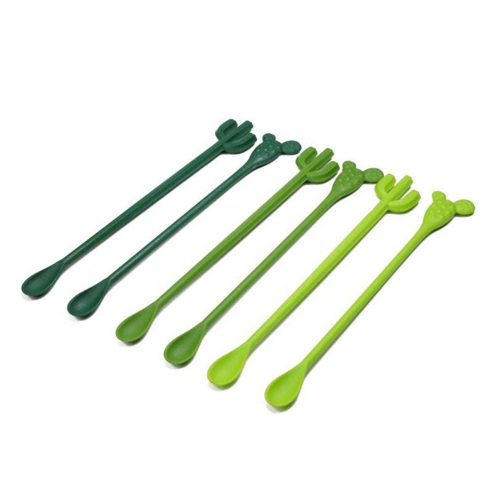 

6PCS Green Cactus Stirring Spoon INS Style Tea Spoon Kitchen Tool Drink Stirrers Wedding Party 6pcs