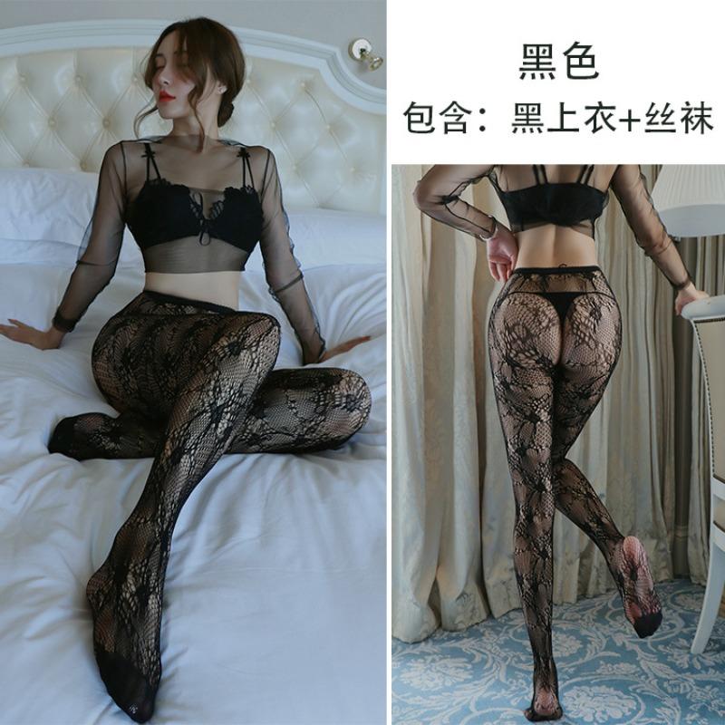 Sexy lingerie, women's sexy seduction leggings, mesh stockings, stockings, one-piece socks.