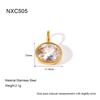 ins simple and fashionable water drop geometry single zircon pendant necklace round tube splicing collar stainless steel jewelry