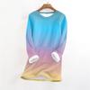 Women's Fashionable Printed Round Neck Long Sleeved Plush Warm Pullover Top