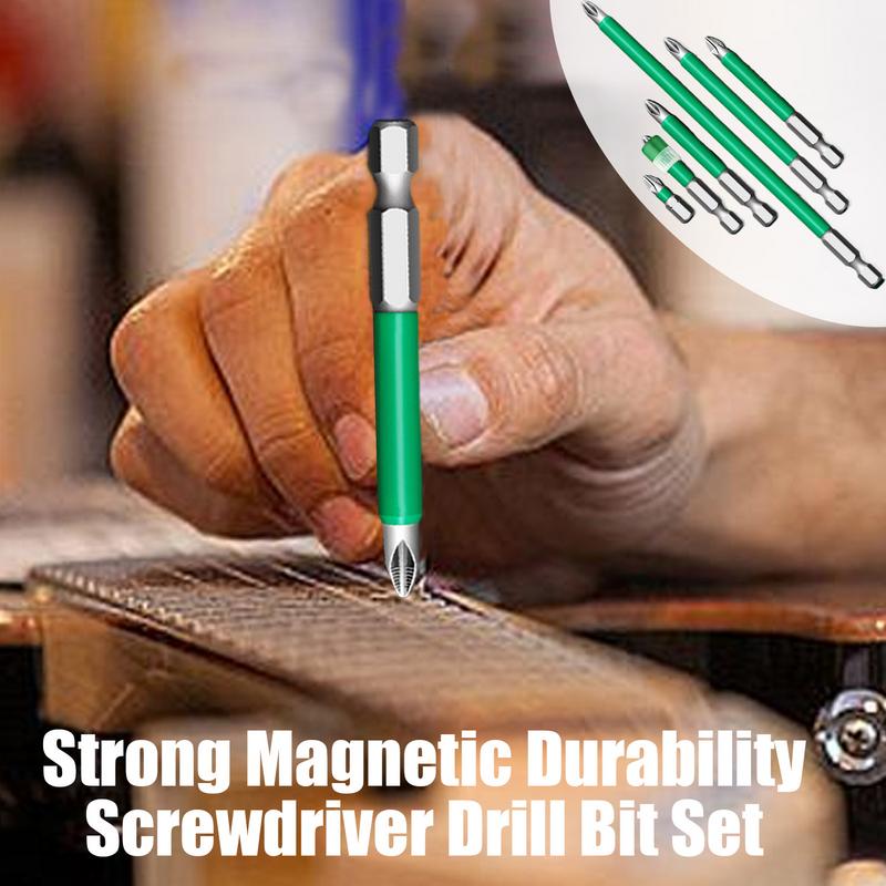 Magnetic Screwdriver Bits Ergonomic Anti-Slip Screwdriver Bits Portable Toolkit Accessories Rustproof Drilling Tool For