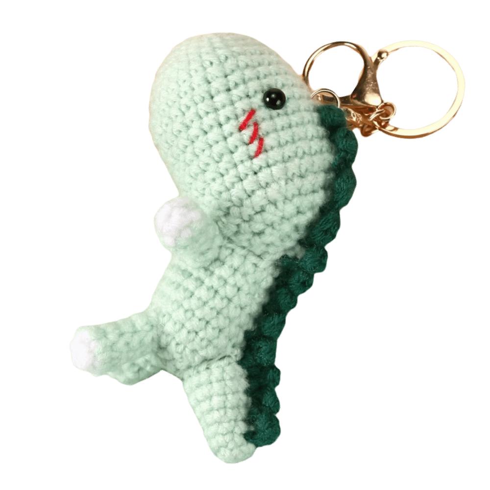 Cartoon Animal Mini Dinosaur Keychain Soft Wool Knitted Pendant Crochet Dinosaur Pendant Backpack