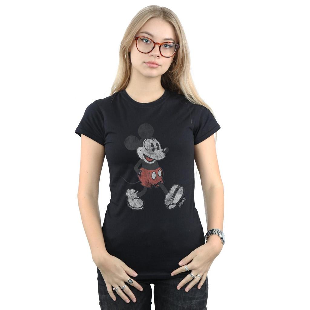 Disney Womens/Ladies Walking Mickey Mouse Cotton T-Shirt
