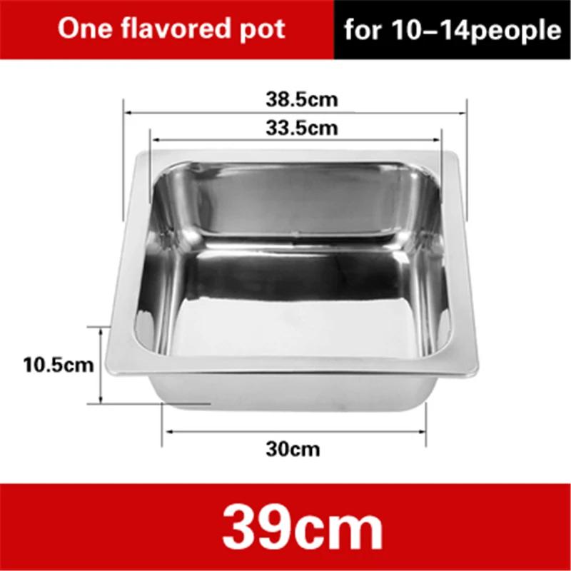 Extra thick stainless steel square hot pot Stewed Mandarin Duck with Ears Hotpot for induction cooker Mother and son pot hotpot