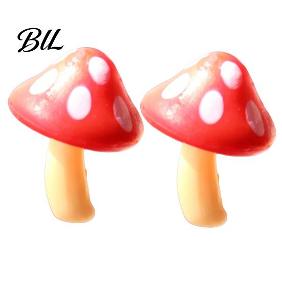 Miniatures 2 Pcs Miniature Mushroom Figurines Mini Cute Fairy Garden Table Decoration Ornament for Bonsai Crafts Dollhouse Terrarium Accessories Micro A