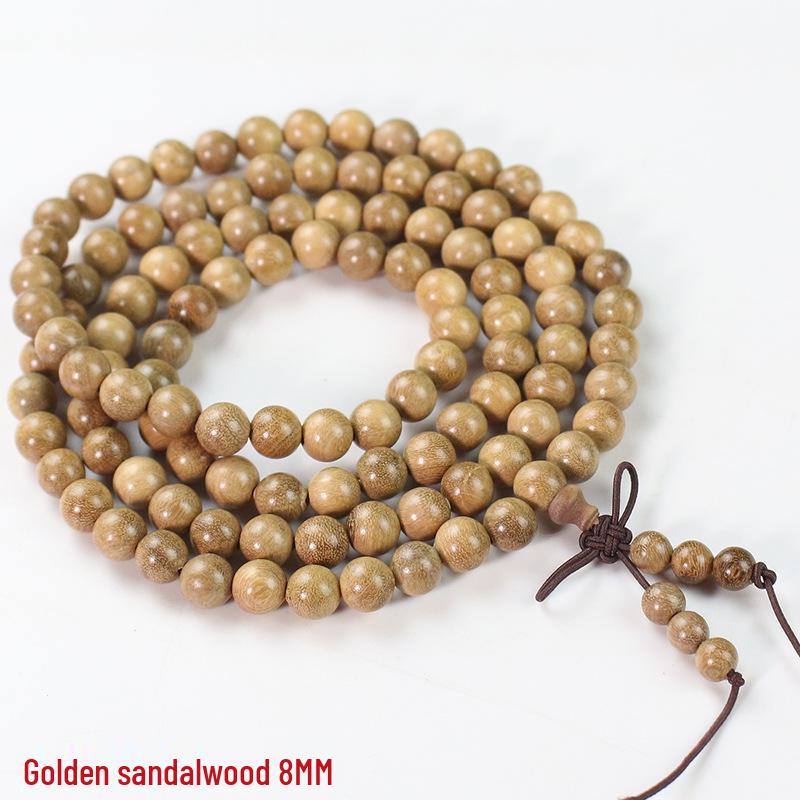 Wooden Sandalwood Buddhist Bead Bracelets - 108 Beads, Unisex Jewelry for Couples