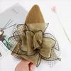 Lady Wide Brim Hat Sun Cap Folding Bucket Beach Flower Mesh Holiday Summer Hat