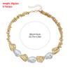 Vintage Gold Tone Irregular CCB Bead Choker Baroque Imitation Pearl Chunky Mixed Beaded Short Necklace for Women Party Jewelry