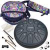 6-inch 11-note Slit-drum Tongue Drum with Storage Bag, Perfect for Yoga, Meditation, Zen, and Prayer. Includes Sheet Music (blue).