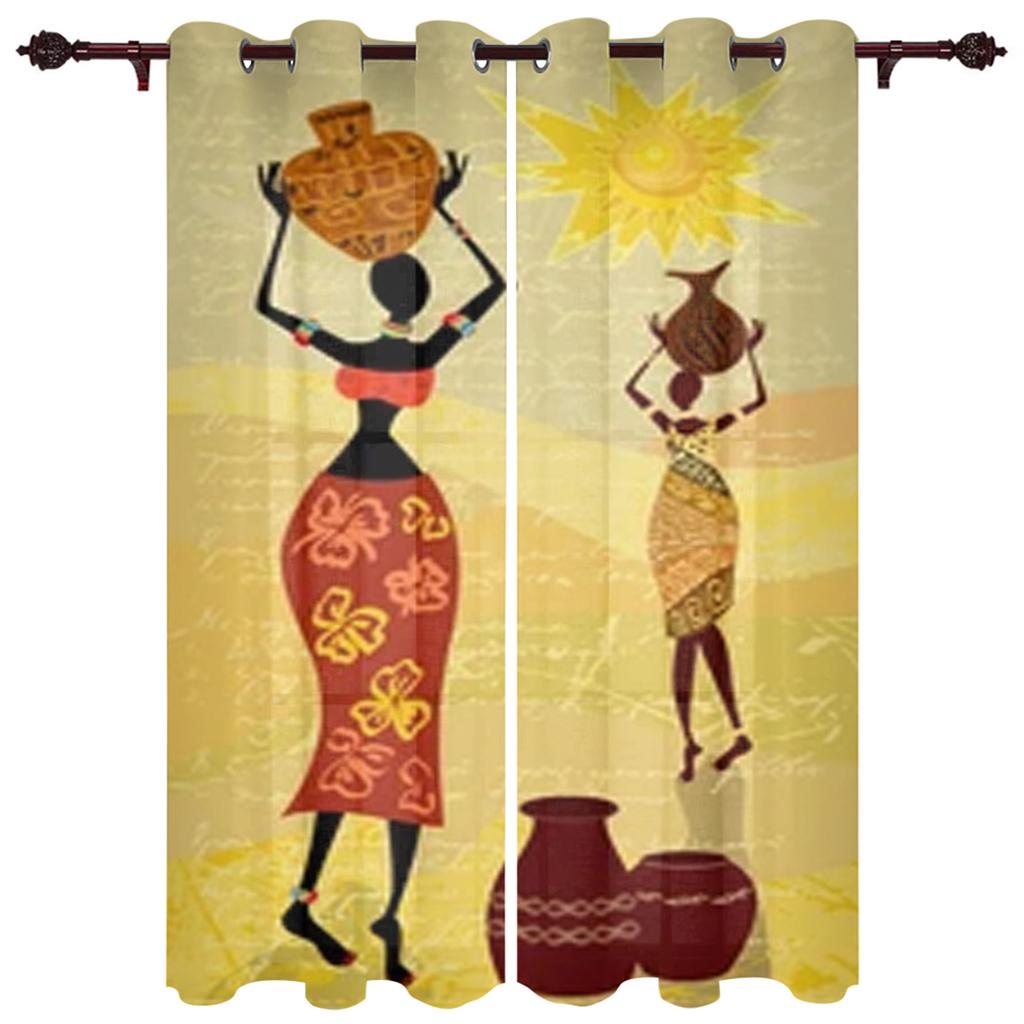 Africké ženy okenní závěsy do obývacího pokoje dětská ložnice Ošetření okenních rolet Kuchyňské závěsy