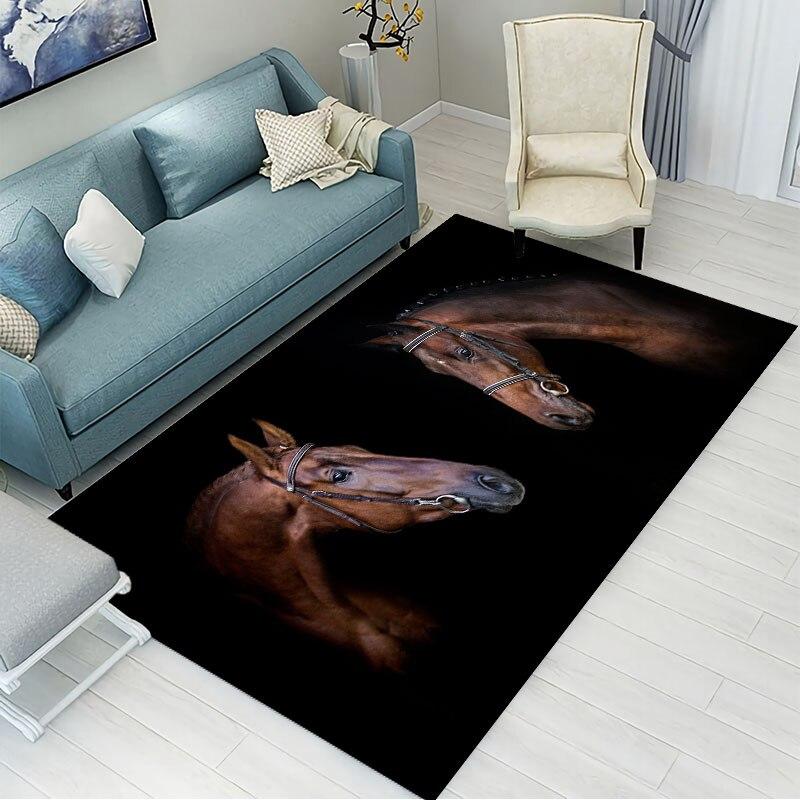 Horse Pattern Carpet Bedroom Rug Alfombra Kids Area Rugs for Home Soft Floor Tapete Parlor Carpet Large Bathroom Mat