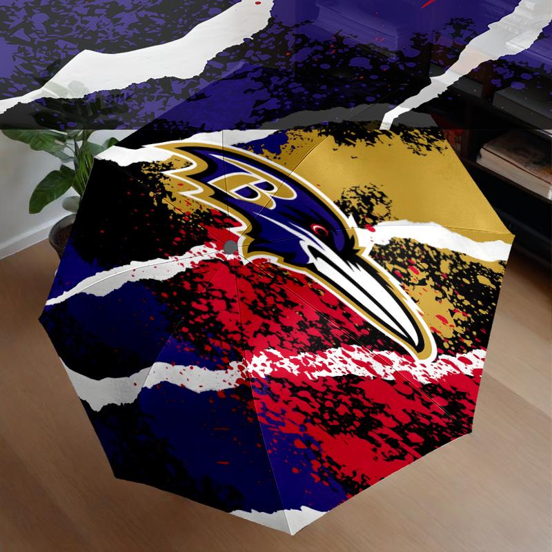 Ravens Team Spirit Umbrella 8-Frame for Travel, Camping, Casual Lightweight Portable Umbrella, Essential for Every Family Holidays Gift