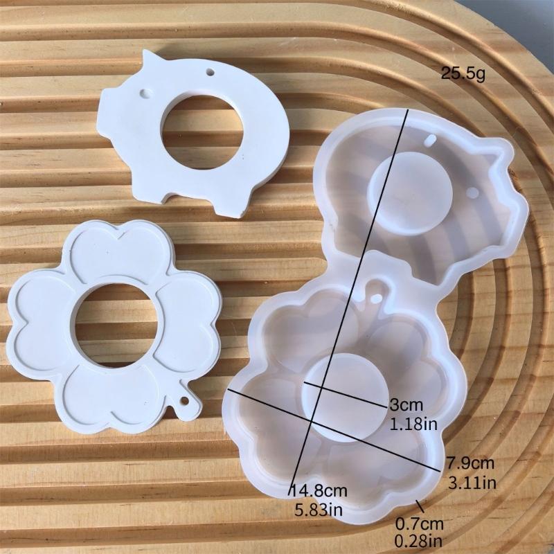 Pendants Silicone Mold Keychains Resin Mold Four Leaf Clovers Epoxy Mold for Casting Chocolate Holders Home Decors