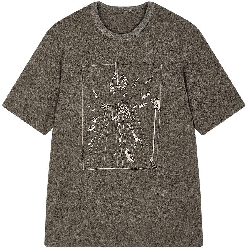 JNBY 2025 Autumn Comic Print Cotton Short Sleeve T-Shirt