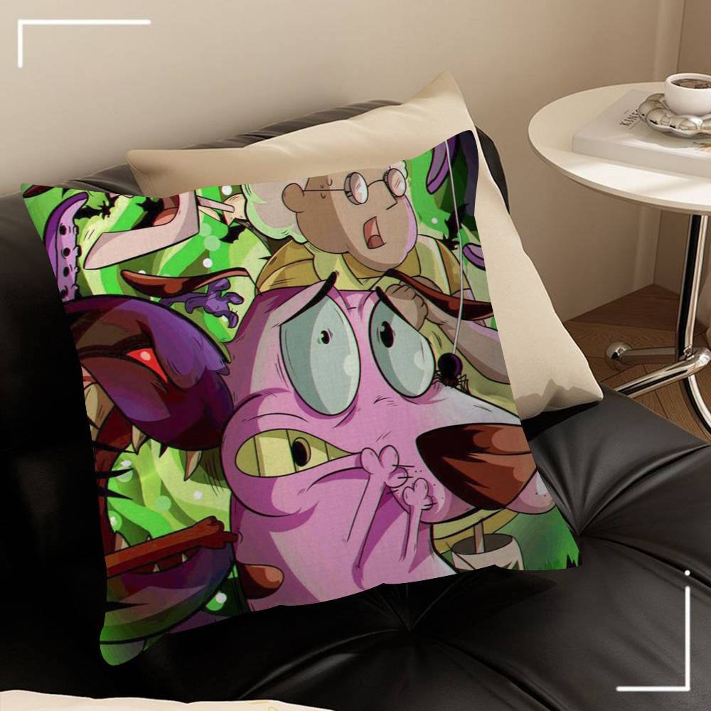 Movie C-Courage Cowardly Dog   Cushion Cover Car Throw Pillow Case For Sofa Car Christmas Gift 40x40cm 45x45cm