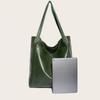 NEW Oil Wax PU Leather Tote Bags for Women's Handbag Luxury High Capacity Lady Hand Bags with Purse Pocket Women Shopper Bag Big